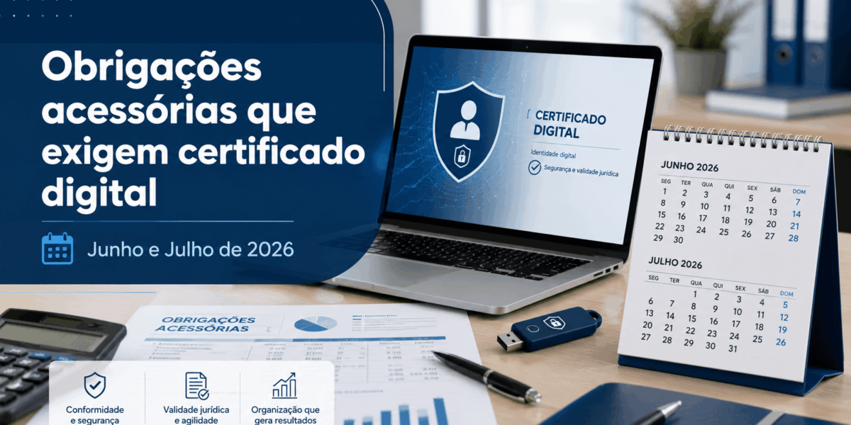 Atenção: certificado vencido pode impedir a entrega Muitas empresas deixam para renovar o certificado digital apenas quando aparece um erro de acesso. Esse é um erro comum e perigoso. Se o certificado vencer perto do prazo de entrega de uma obrigação acessória, a empresa pode enfrentar problemas como: impossibilidade de acessar o e-CAC; falha na transmissão de declarações; dificuldade para assinar arquivos digitais; atraso no envio de obrigações; risco de multa; retrabalho para o contador; necessidade de renovação emergencial. Por isso, a recomendação é simples: não espere o vencimento. Antes de junho e julho, confira a validade do e-CNPJ, e-CPF ou certificado do responsável legal. Qual certificado digital usar? Para empresas, o certificado mais utilizado é o e-CNPJ, disponível nos modelos A1 e A3. O e-CNPJ A1 é instalado no computador ou sistema e costuma ser mais prático para escritórios contábeis, ERPs e rotinas recorrentes. O e-CNPJ A3 fica armazenado em mídia física, como token ou cartão, e exige a conexão do dispositivo para uso. Em alguns casos, o contador também pode utilizar procuração eletrônica para acessar e transmitir informações em nome do cliente. Ainda assim, o certificado da empresa ou do responsável precisa estar regular para que a procuração e os acessos funcionem corretamente. Como a Hasa Certificação pode ajudar A Hasa Certificação atua desde 2007 com emissão, renovação e suporte para certificados digitais. Nos períodos de maior volume de obrigações acessórias, como junho e julho, nosso papel é ajudar empresas e contadores a evitarem problemas de última hora. Com a Hasa, você conta com: orientação sobre o certificado adequado; renovação de e-CNPJ e e-CPF; atendimento humano pelo WhatsApp; suporte para instalação; agendamento de validação; auxílio para clientes com dificuldade tecnológica; atendimento próximo para contadores e escritórios contábeis. Antes de iniciar as entregas de junho e julho, teste o certificado digital e confirme se tudo está funcionando corretamente. Conclusão Junho e julho de 2026 concentram obrigações acessórias importantes para empresas, contadores e departamentos fiscais. ECD, ECF, eSocial, EFD-Reinf, DCTFWeb, EFD-Contribuições e DIRBI exigem atenção, organização e, em muitos casos, certificado digital válido. Mais do que cumprir prazos, a empresa precisa garantir que conseguirá acessar os sistemas, assinar arquivos e transmitir as declarações sem bloqueios. Se o certificado digital da sua empresa está perto do vencimento, antecipe a renovação. Fale com a Hasa Certificação pelo WhatsApp e evite correrias nos prazos fiscais de junho e julho.